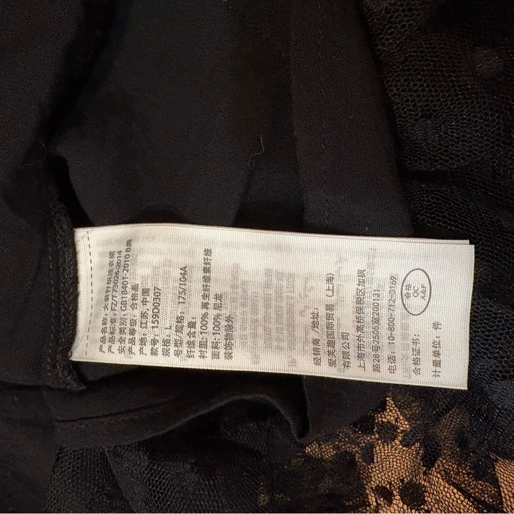 Abercrombie & Fitch Swiss polka dot spaghetti strap lace Black Dress large - Picture 6 of 6